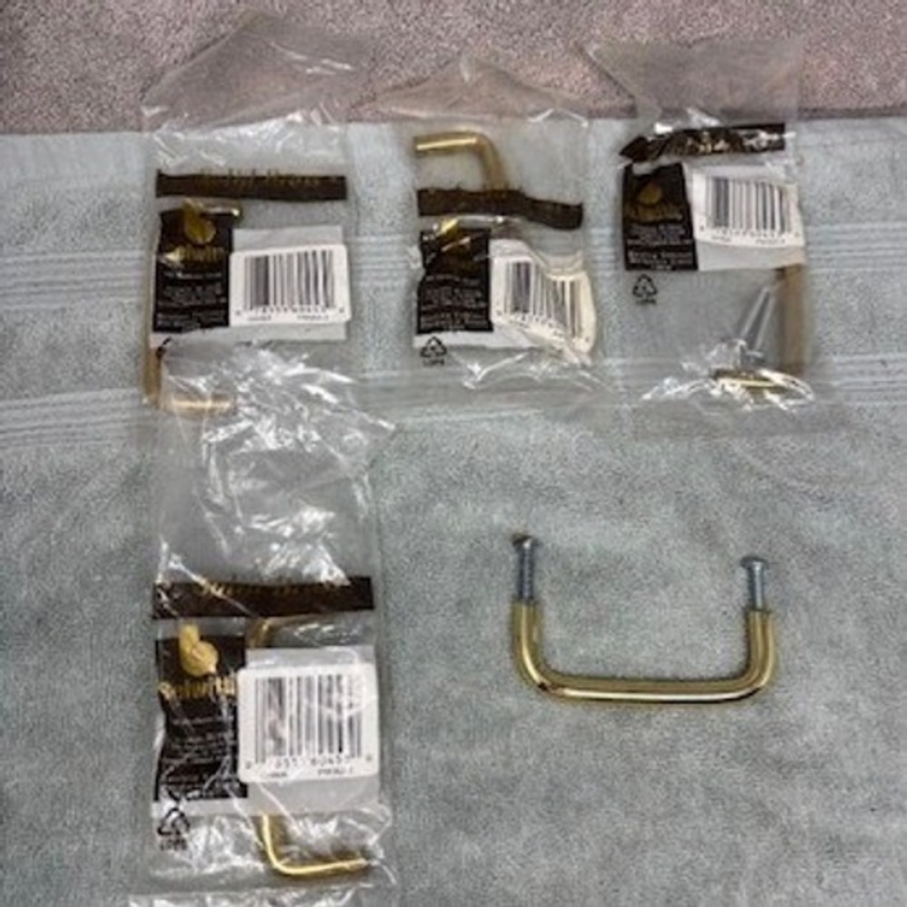 Belwith Solid Brass 3 Inch Cabinet Drawer Pulls Polished Gold Set of 5 PW353-3